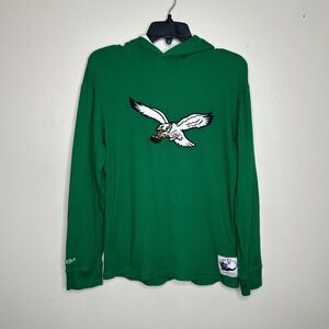 Mitchell & Ness Hoodie Philadelphia Eagles Green Thermal Waffle Knit sz L 14/16